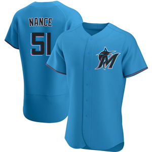 Men's Tommy Nance Miami Marlins Authentic Blue Alternate Jersey